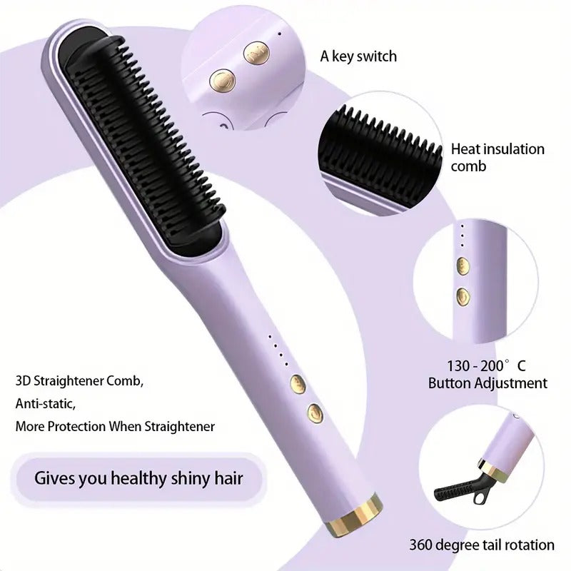 Hair Straightner Comb Brush, Say Goodbye to Frizz! Suitable for All Hair Types!