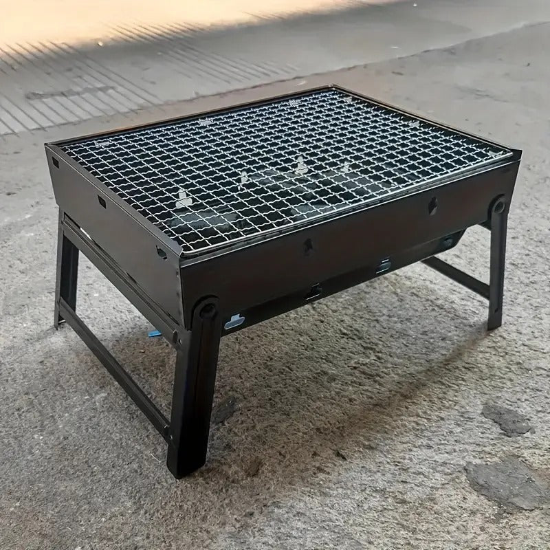 Portable BBQ Charcoal Grill (with 2 Spatula, 10 Stick & 1 Air Blower) – The Ultimate Outdoor Grilling Experience! 🍖🍔🔥