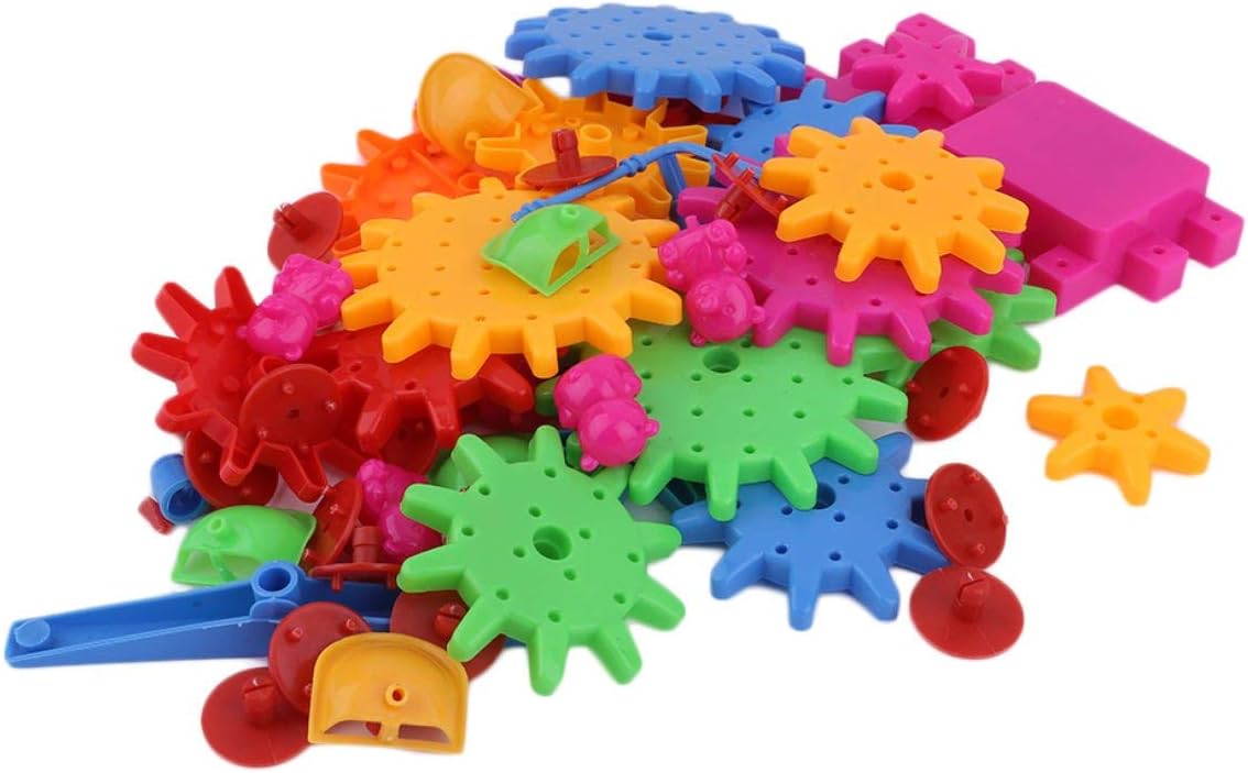 Rotating Building Blocks with Gears (81 pcs) – Battery Operated