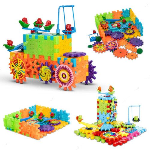 Rotating Building Blocks with Gears (81 pcs) – Battery Operated