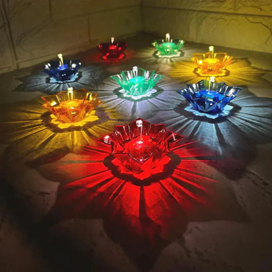 3D Colorful Reflection LED Diyas – Light Up Your Festivities with Packs of 6, 12, or 24!🪔✨