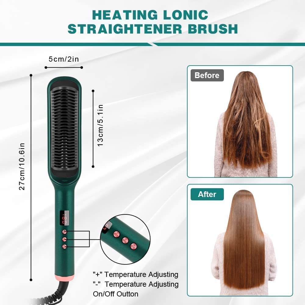 Hair Straightner Comb Brush, Say Goodbye to Frizz! Suitable for All Hair Types!