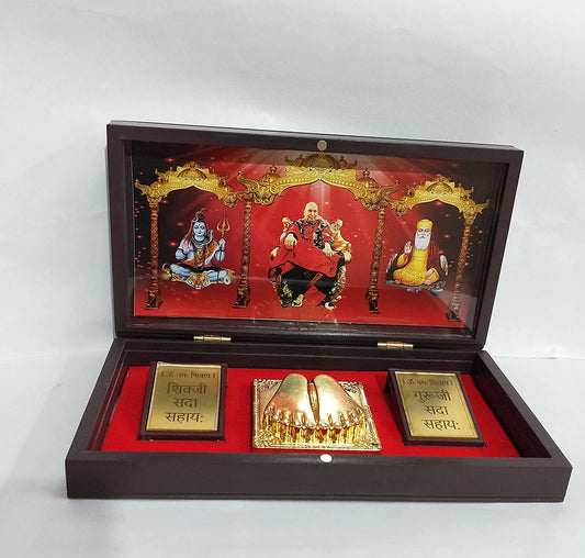 Foldable Wooden Guru Ji Swaroop - Antique Multicolor Design for Spiritual Blessings 🙏