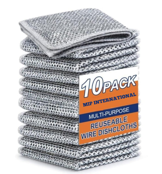 Non-Scratch Dish Wash Cloths (Pack of 10Pcs.) – Effortless, Scratch-Free Cleaning for Your Kitchen! + Get Extra 14 Pcs. Free 🧽✨