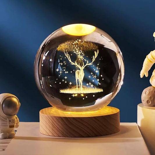 3D Crystal Ball Night Light Collection - Explore the Universe and Beyond