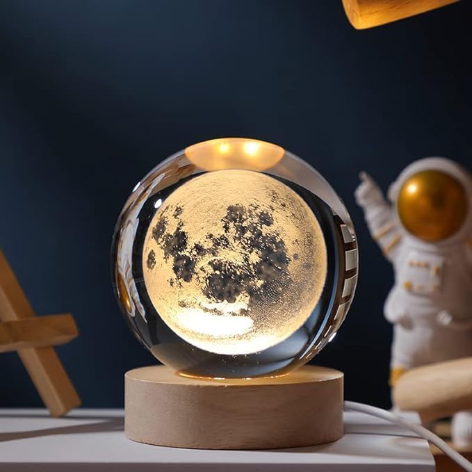 3D Crystal Ball Night Light Collection - Explore the Universe and Beyond