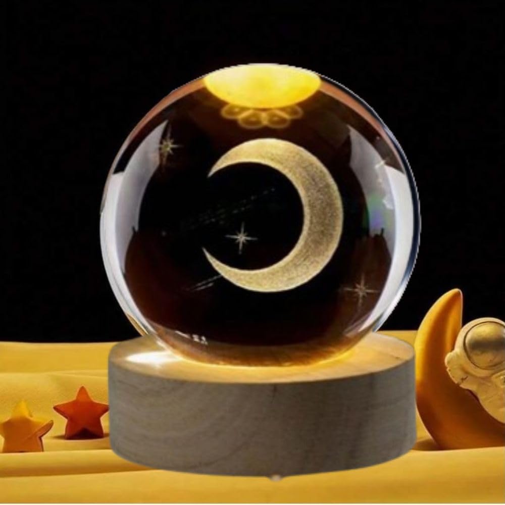 3D Crystal Ball Night Light Collection - Explore the Universe and Beyond