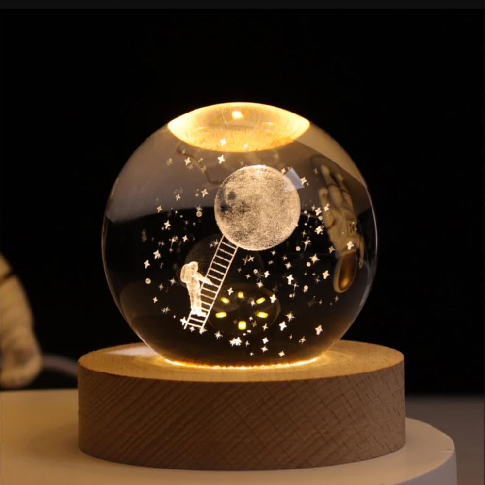 3D Crystal Ball Night Light Collection - Explore the Universe and Beyond