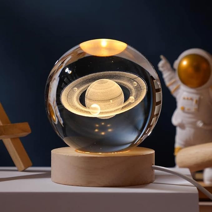 3D Crystal Ball Night Light Collection - Explore the Universe and Beyond